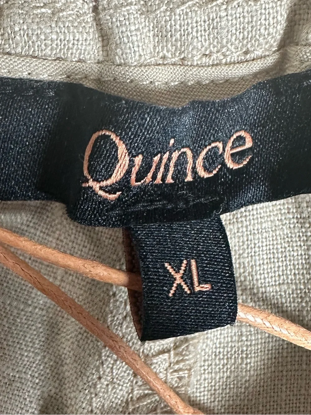 Quince Wide-Leg Linen Blend Pants in Flax color size XL NWT